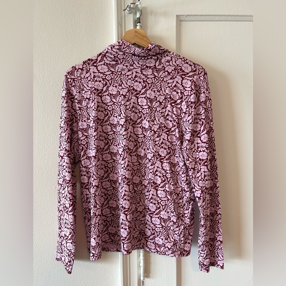 Floral patterned tissue turtleneck, J. Crew, Size XL
